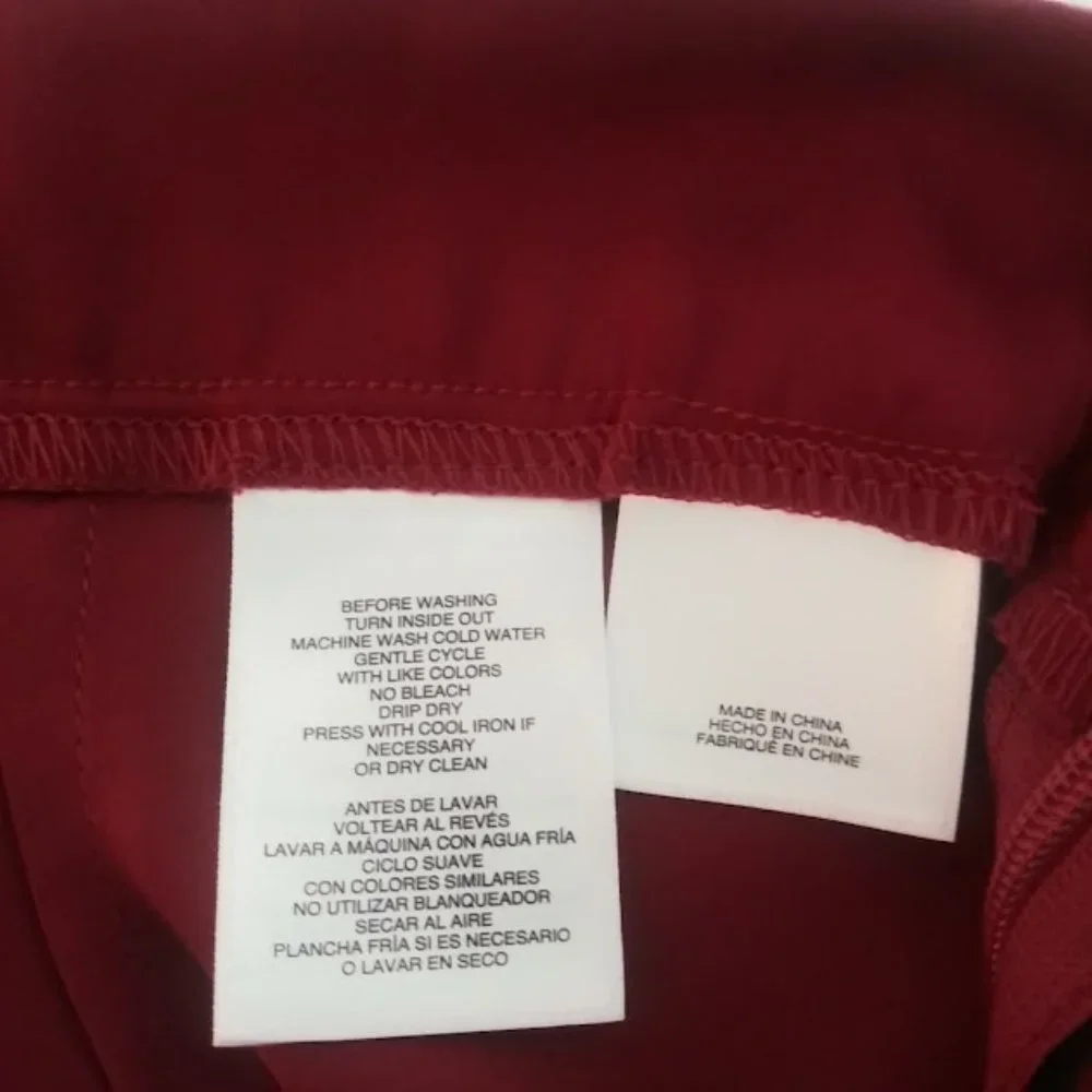 Anne klein women's size 6 dark red ruffle side slit skirt